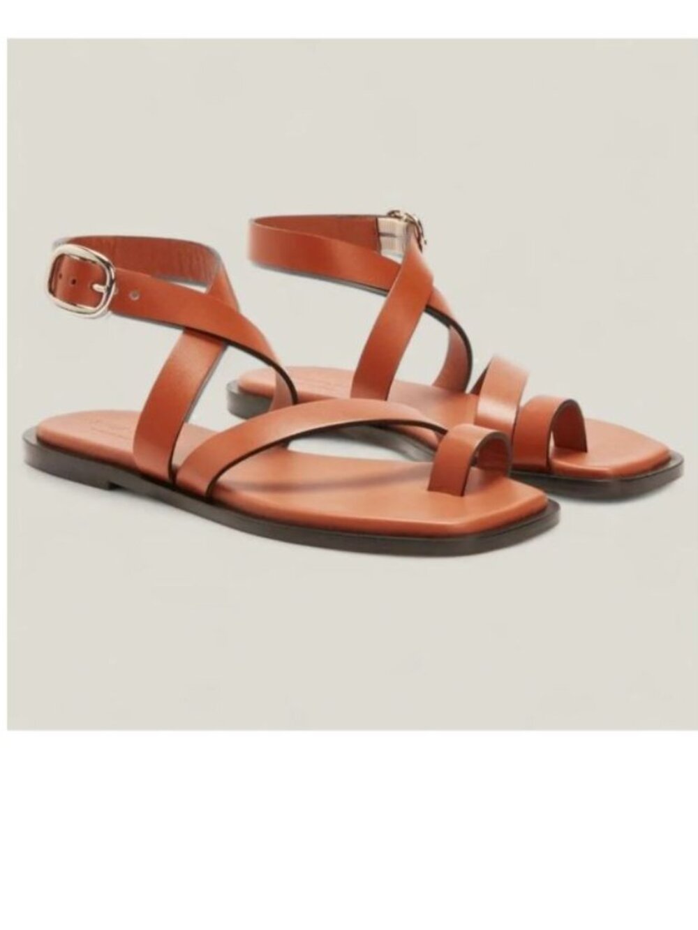 Everlane The Italian Leather Wrap Sandals in Adobe Brown | 7